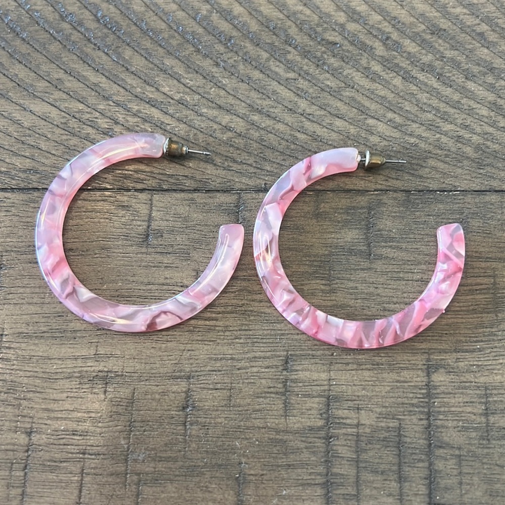 Pink Hoop Earrings